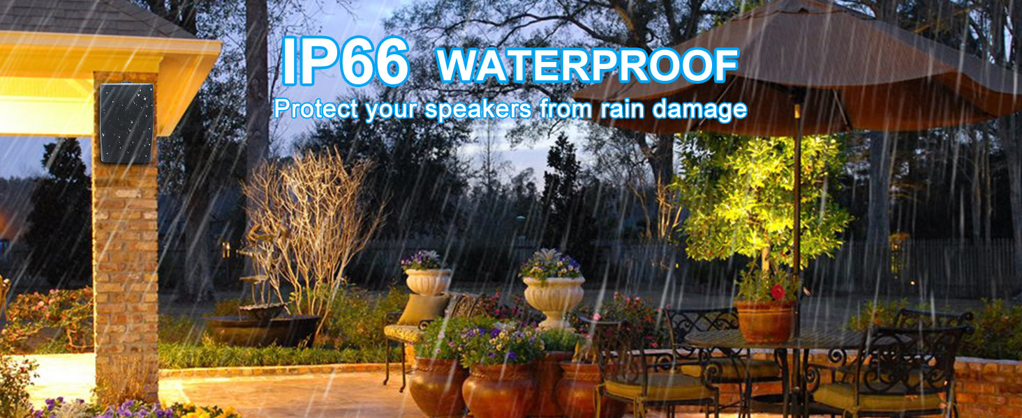 Herdio 400W 6.5‘’ Passive Outdoor Speakers Wired Waterproof 2 Way Wall Mounted Speakers With Powerful Bass For Patio Home 2PCS