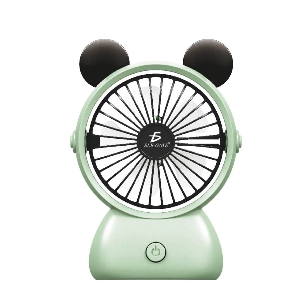 Mini Mickey Shaped Rechargeable Desktop Portable USB Charging Fan 5V Five-Speed Wearable Foldable for Household Car Use Table