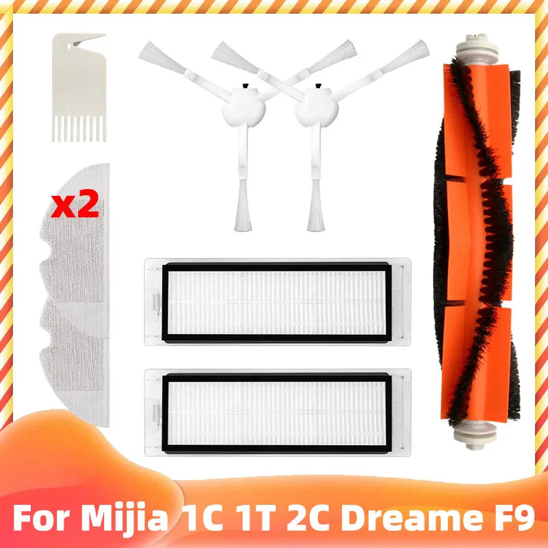 For Xiaomi Mijia 1C 1T 2C Mop 2 Pro + STYTJ01ZHM STYTJ03ZHM SKV4093GL SKV4073CN XMSTJQR2C Dreame F9 Filter Main Side Brush Mop