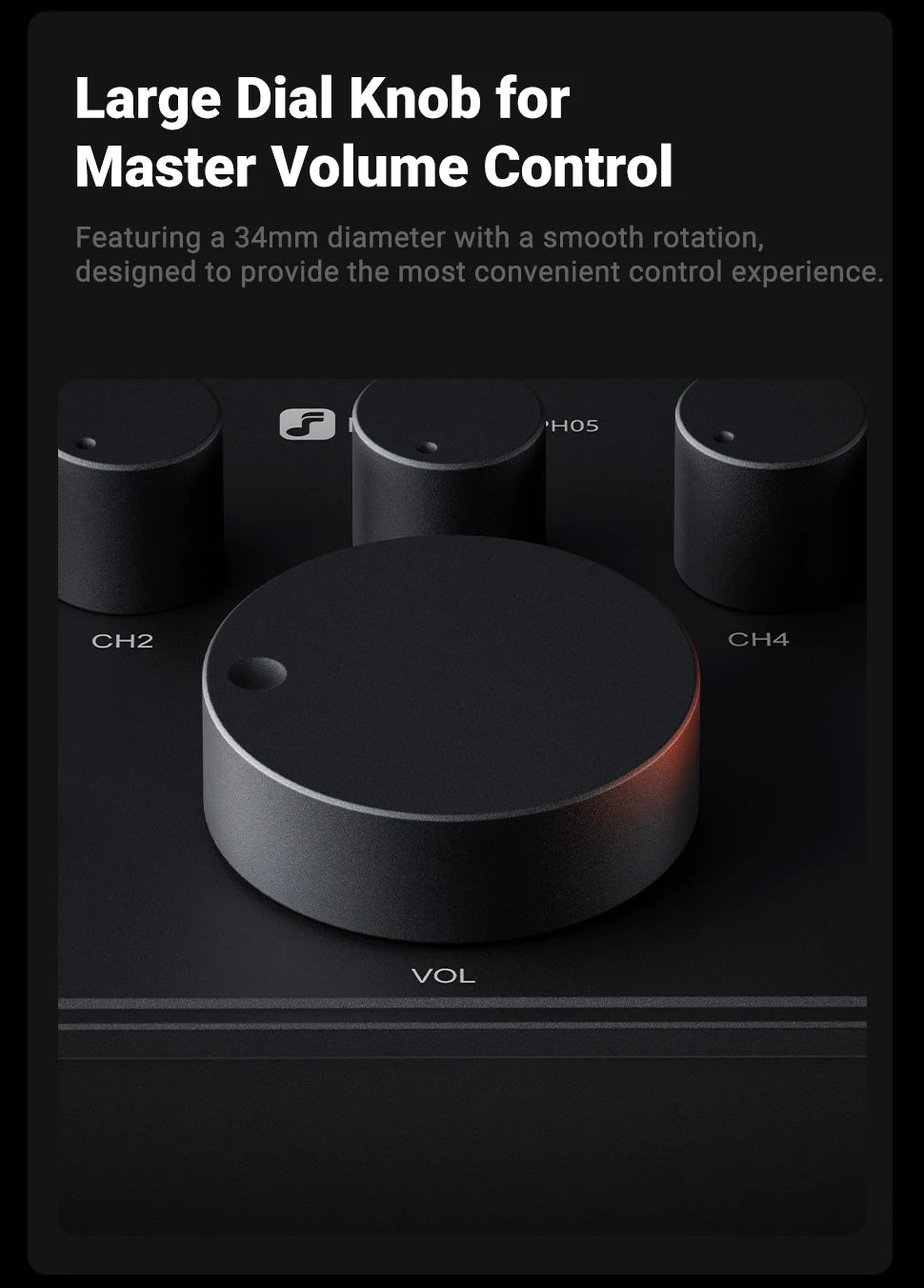 Fosi Audio PH05 5 Channel Headphone Amplifier, Mini Desktop Amp with Audio Interface Podcast Monitor Supports 16-300 Ω with 12V