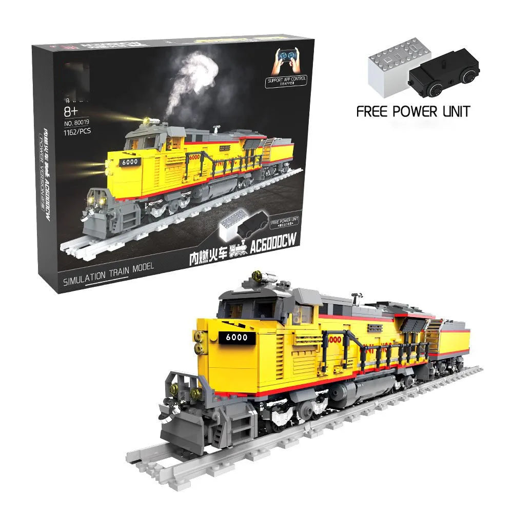 AC6000 Steam Locomotive Model Building Blocks - Kids' Educational Assembly Toy, Ideal Gift for Children!