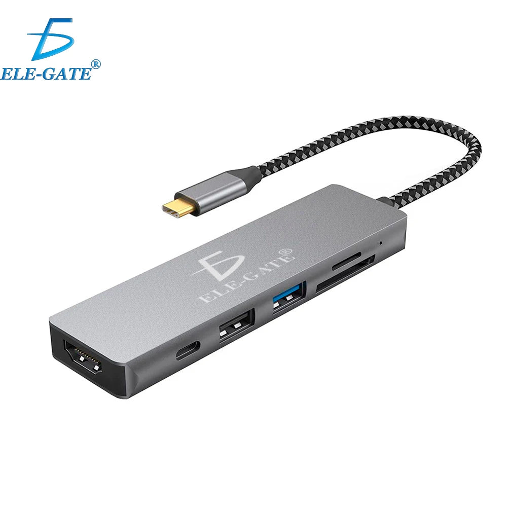 6-in-1 Type-C USB 3.0 Adapter Hub Versatile Companion for All Your USB Gadgets