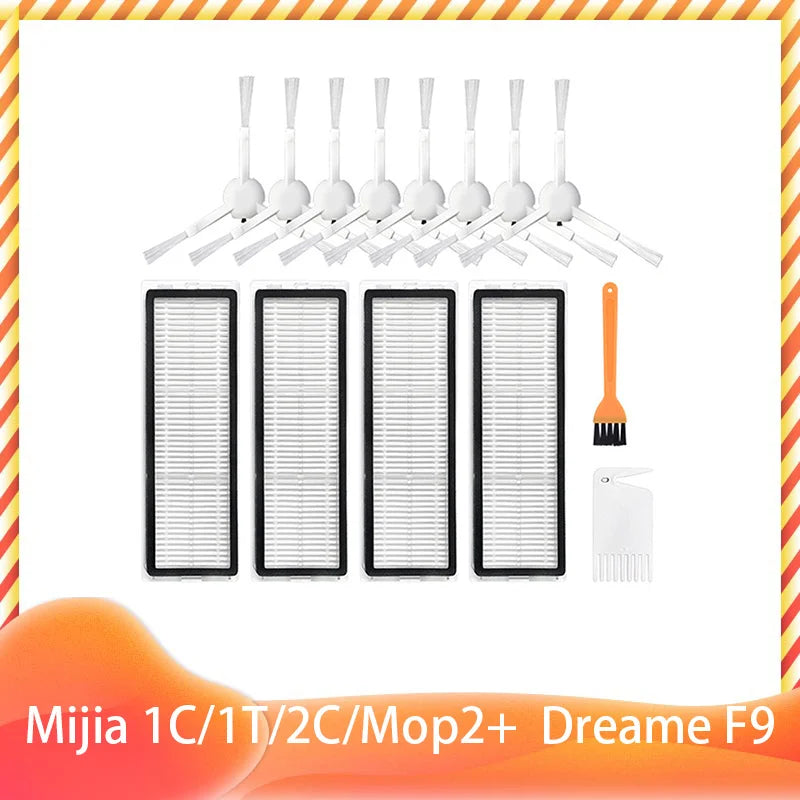 For Xiaomi Mijia 1C 1T 2C Mop 2 Pro + STYTJ01ZHM STYTJ03ZHM SKV4093GL SKV4073CN XMSTJQR2C Dreame F9 Filter Main Side Brush Mop