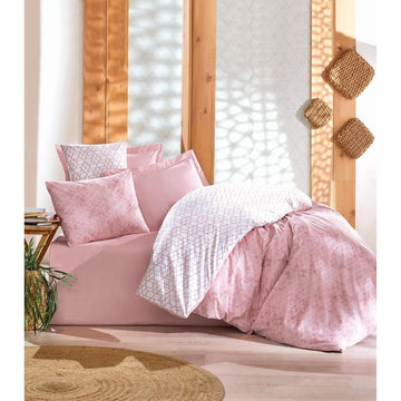Minimal Single Cotton Box Duvet Cover Set in Best Pink-Premium Product Category