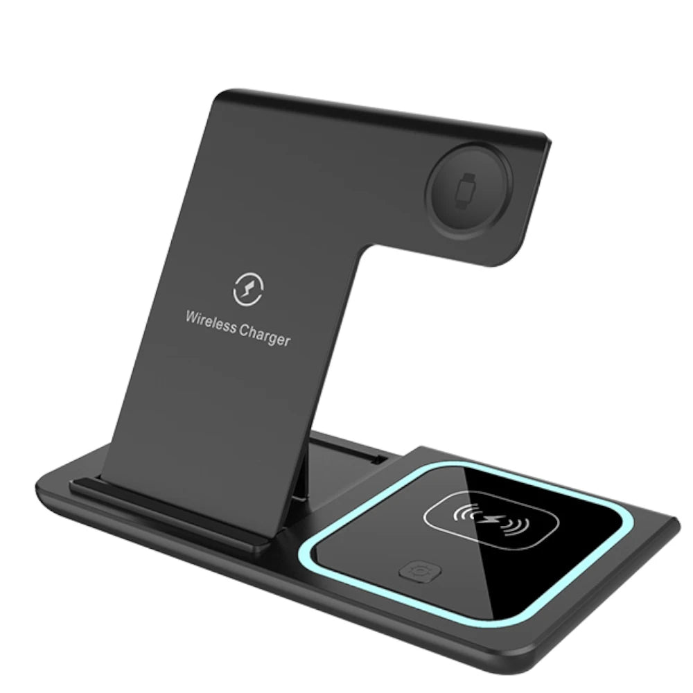 Factory Hot Selling 15W 3-in-1 Wireless Charger for QI Fast Smart Magnetic Charging Stand Holder for iPhone Watch & Earphones