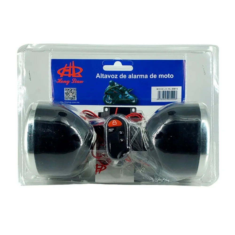 [GDL] Set of 2 motorcycle speakers/alarms with remote control and power console / heng lian / hl-bm15
