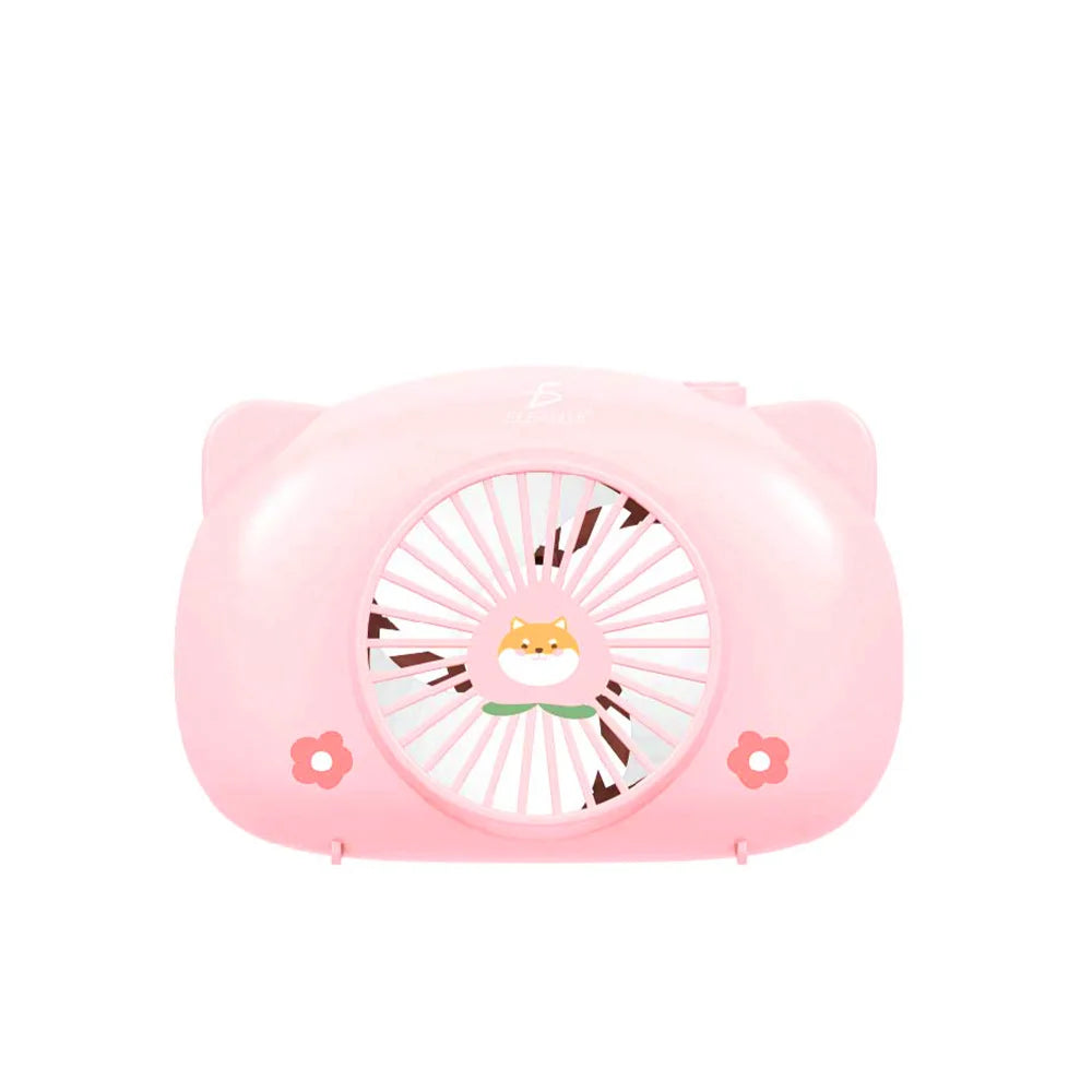 Mini Portable USB Rechargeable Fan Personal 3-Speed Wearable Fan with Pastel Colors for Household and Car Use 5V Wind Speed