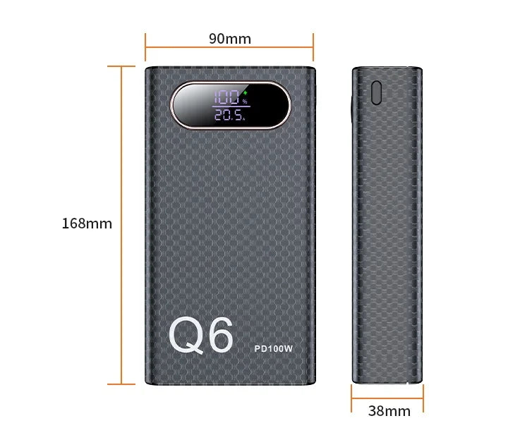 PD100W Fast Charging Power Bank DIY Kit 20V 5A 6x 21700 Battery Pack Portable Customizable No Soldering Easy Assemble