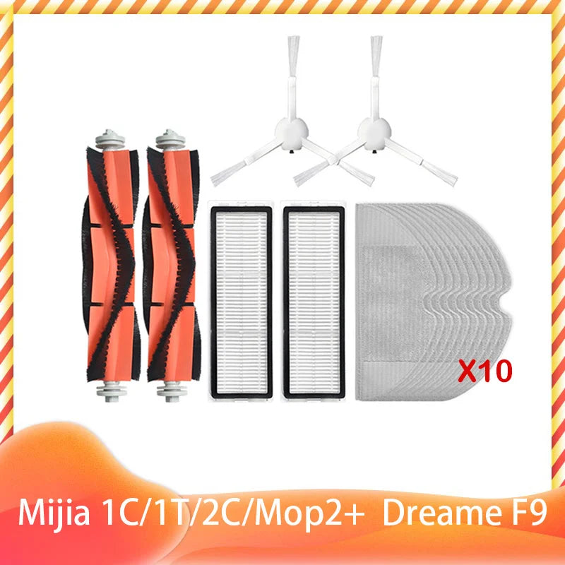 For Xiaomi Mijia 1C 1T 2C Mop 2 Pro + STYTJ01ZHM STYTJ03ZHM SKV4093GL SKV4073CN XMSTJQR2C Dreame F9 Filter Main Side Brush Mop
