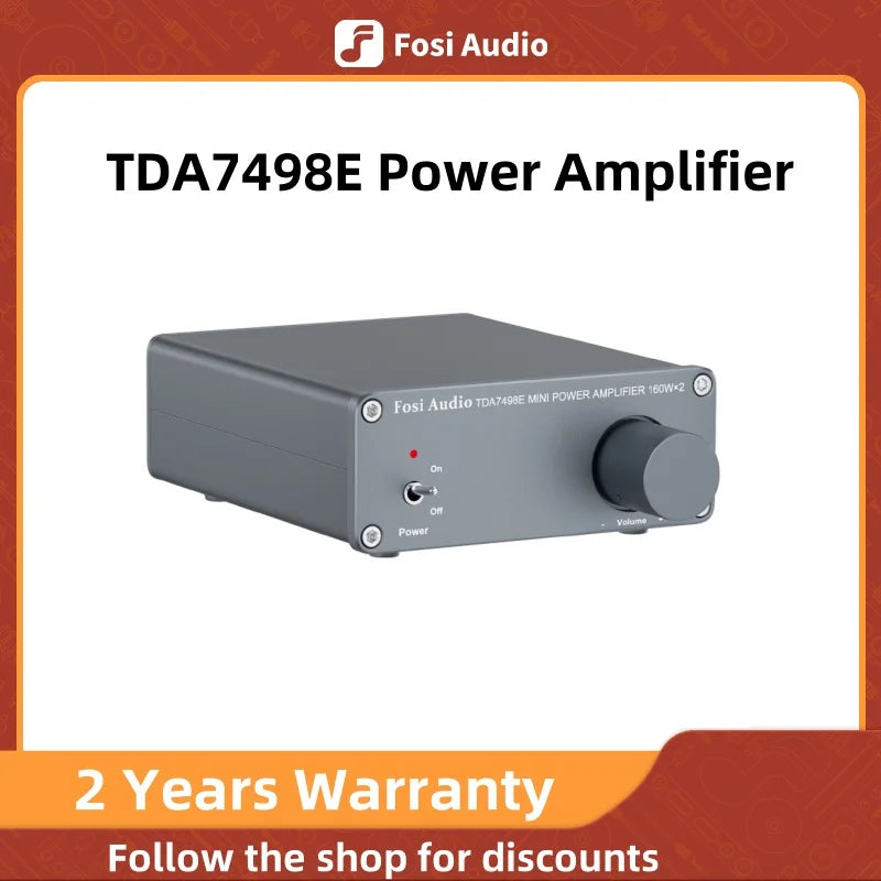 Fosi Audio TDA7498E 2 Channel Sound Power Amplifier Audio Receiver Mini HiFi Amp Home Theater Speakers 160W x 2 amplificador