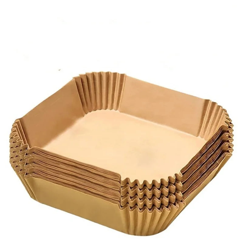 100pcs Disposable Square Mini Air Fryer Liners for 2-3 qt Air Fryer Non-Stick Oil-proof and Water-proof Parchment Paper Pads