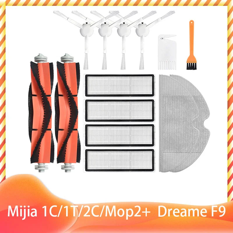 For Xiaomi Mijia 1C 1T 2C Mop 2 Pro + STYTJ01ZHM STYTJ03ZHM SKV4093GL SKV4073CN XMSTJQR2C Dreame F9 Filter Main Side Brush Mop