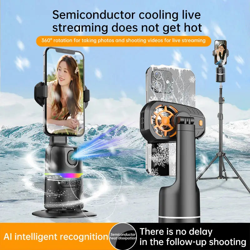 Auto Face Tracking Sensor Smart Remote Control 360 Degree Mobile Gimbal Stabilizer Phone Handheld Cooling Live-Streaming Device