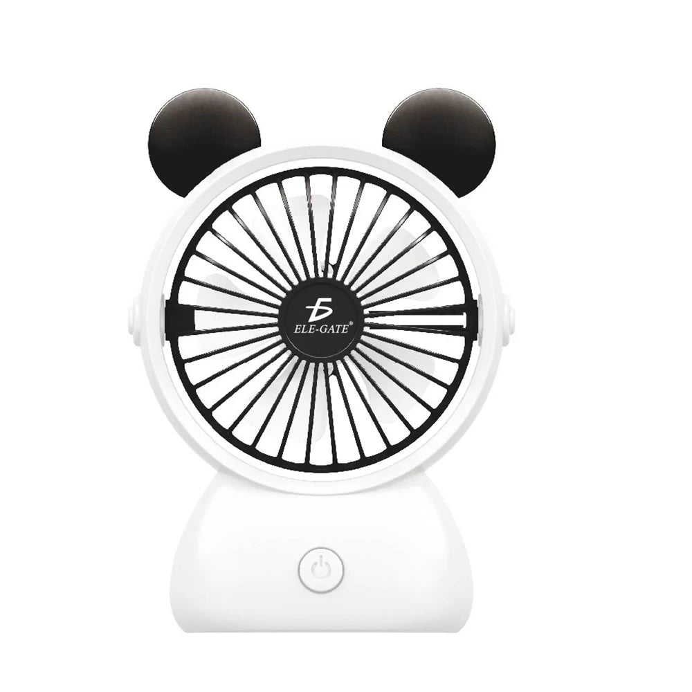 Mini Mickey Shaped Rechargeable Desktop Portable USB Charging Fan 5V Five-Speed Wearable Foldable for Household Car Use Table