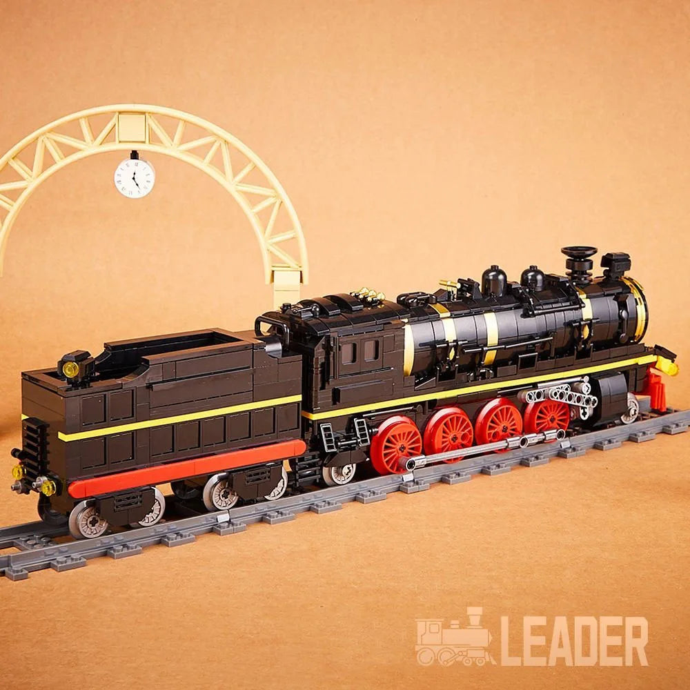 Train Leader Steam Train with Track Ornament - Kids' Assembly Building Blocks Toy, Ideal Birthday Gift for Boys!