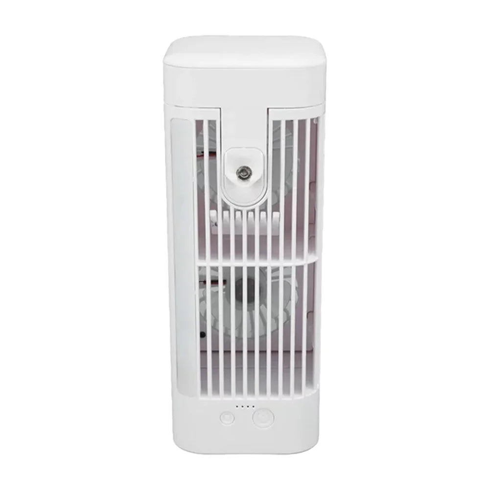 [GDL] PD-FC-05 Portable & Wearable Double Tower Fan with 3 Speeds Lamp & Cooler/Spray Cool Function