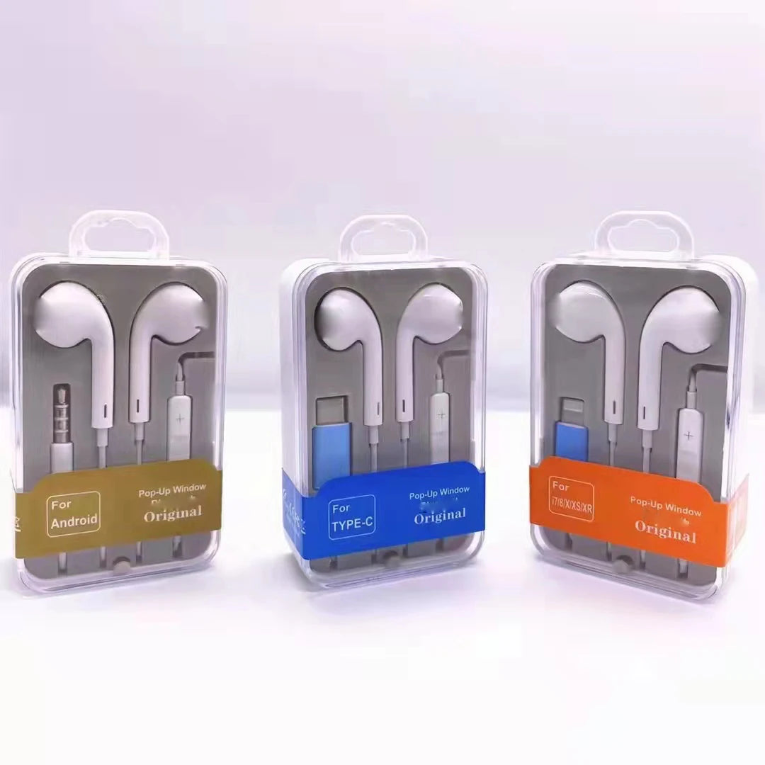 3.5mm Wired Earphones Bass Stereo Earbuds Sports Headphones with Mic Stereo Headset for IP Huawei PC