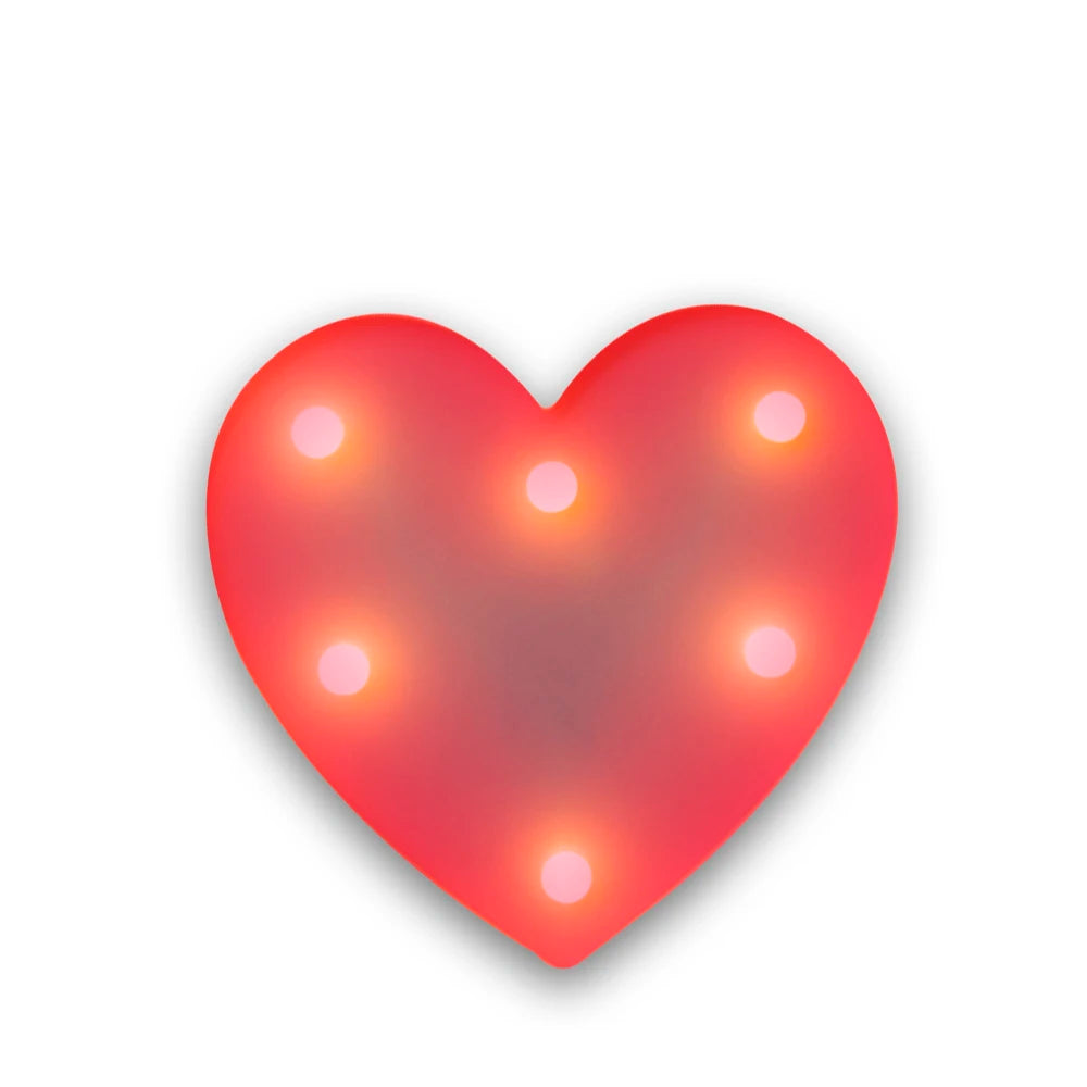 3D Heart Shaped LED Decorative Lighting Warm Light Tone