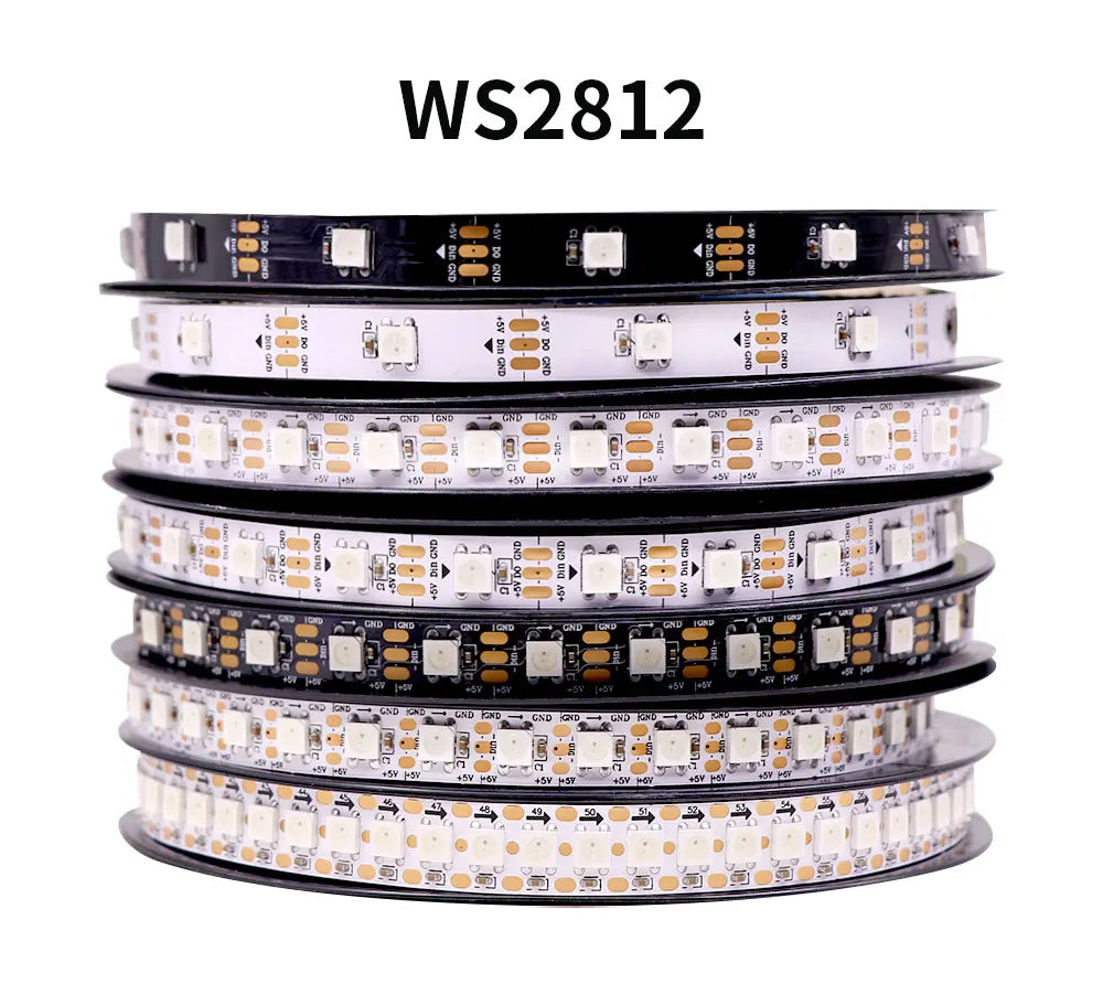 WS2811 WS2812B WS2815 WS2813 RGB IC LED Strip Lights 30/60/144 pixels per meter individually addressable smart lights DC5V/12V