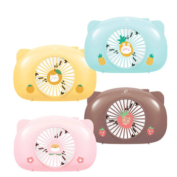 Mini Portable USB Rechargeable Fan Personal 3-Speed Wearable Fan with Pastel Colors for Household and Car Use 5V Wind Speed