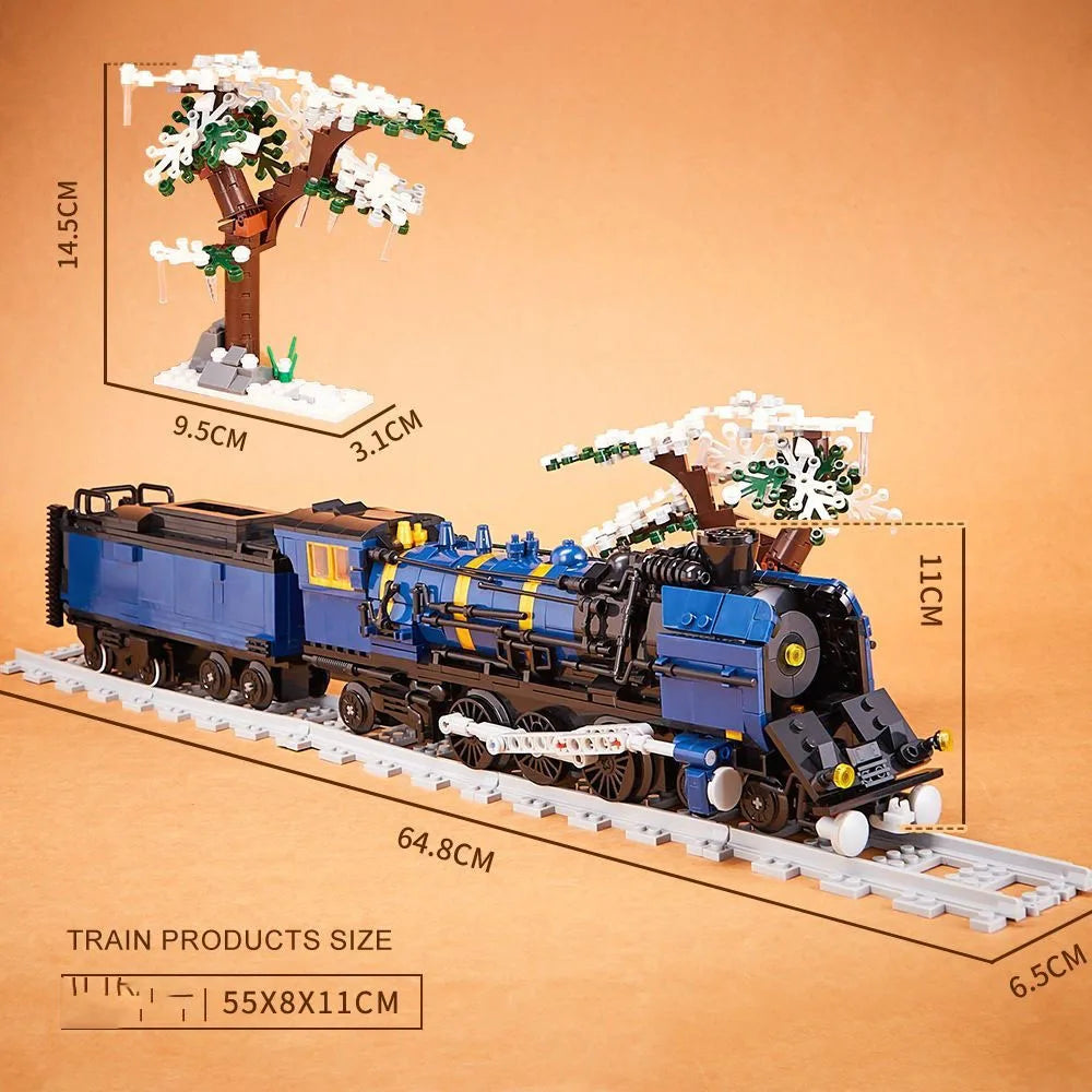 Orient Express Steam Locomotive Building Blocks - Kids' Educational Assembly Model Toy, Ideal Gift for Boys!