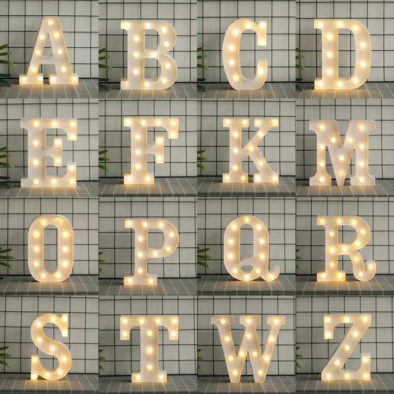 3D LED Alphabet Letter R Decorative Lighting Spotlight Lamp with Soft Warm White Light, Plastic Material, Battery Operated, Butt