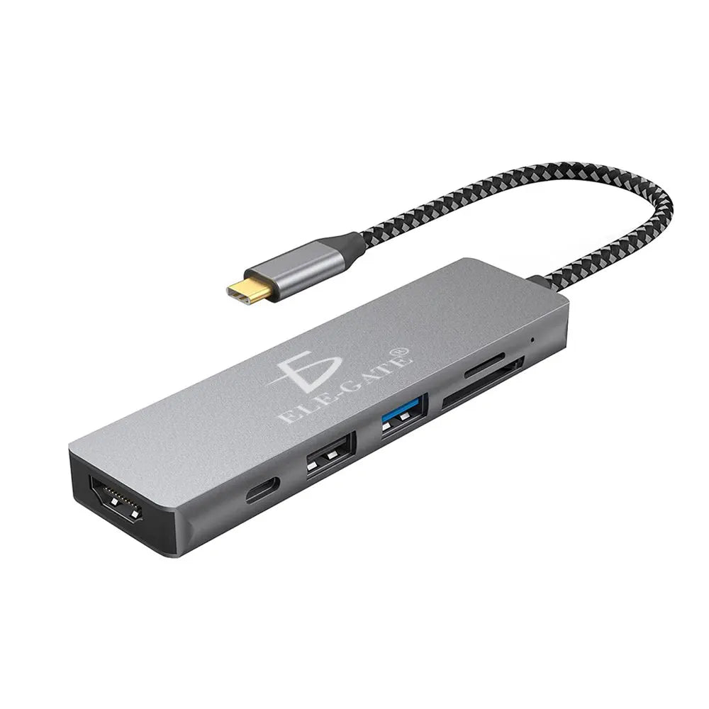 6-in-1 Type-C USB 3.0 Adapter Hub Versatile Companion for All Your USB Gadgets