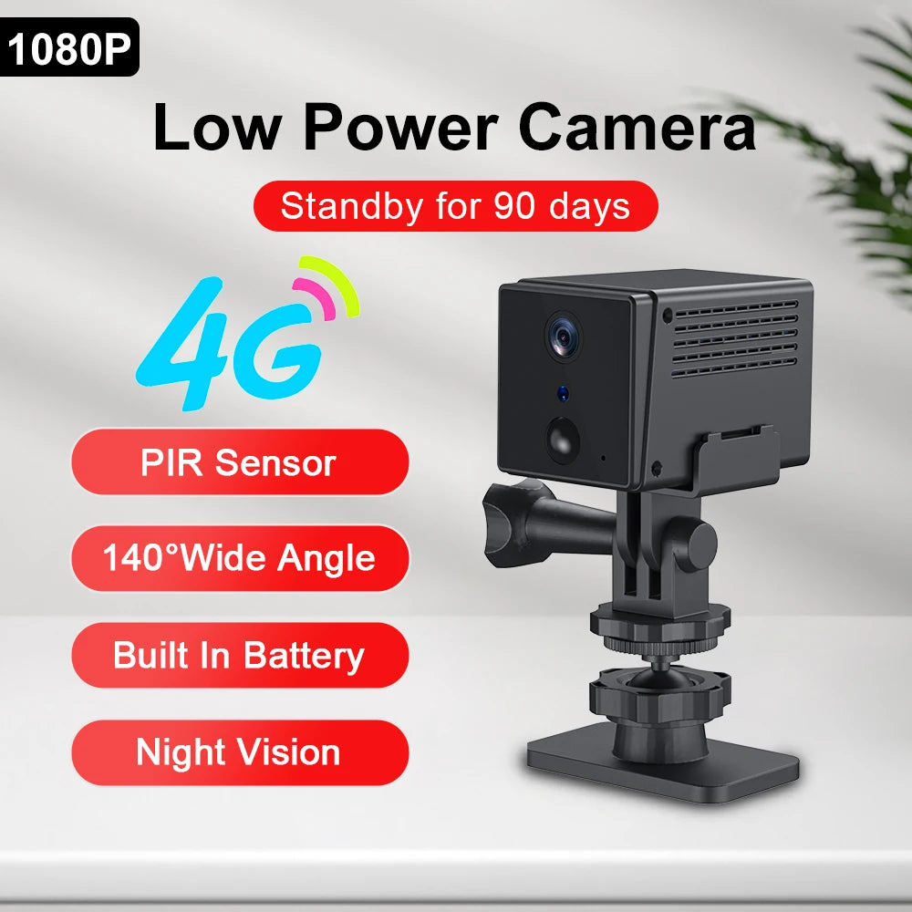 2025 New 4G SIM Card CCTV Night Vision Mini Camera WiFi 1080P Car Security Camera WD20/WD21 Two-way Audio Video Mini Cameras