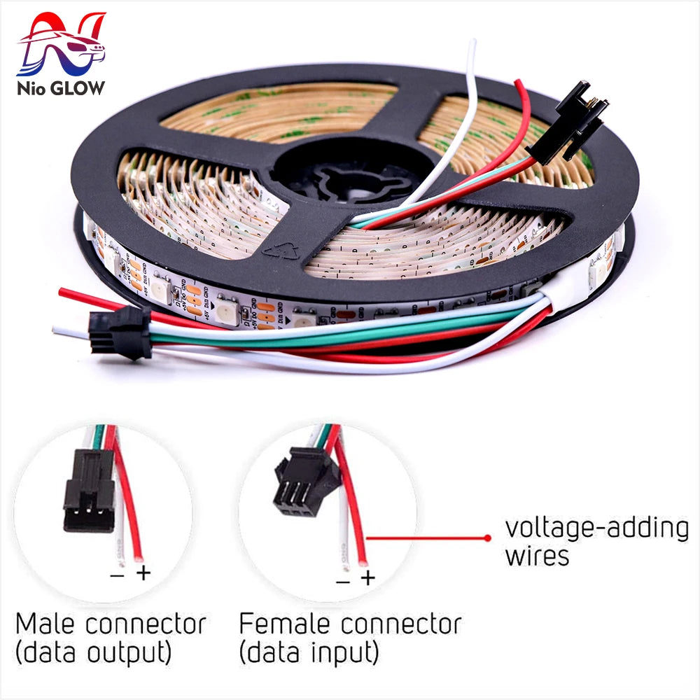 WS2812B WS2811 WS2815 WS2813 RGBIC LED Strip Lights 30/60/144 pixels per meter individually addressable smart  lights DC5V/12V