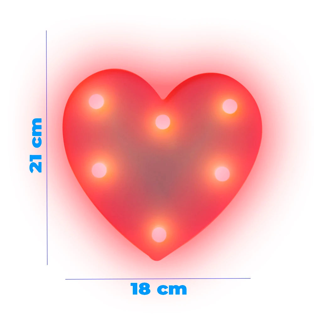 3D Heart Shaped LED Decorative Lighting Warm Light Tone