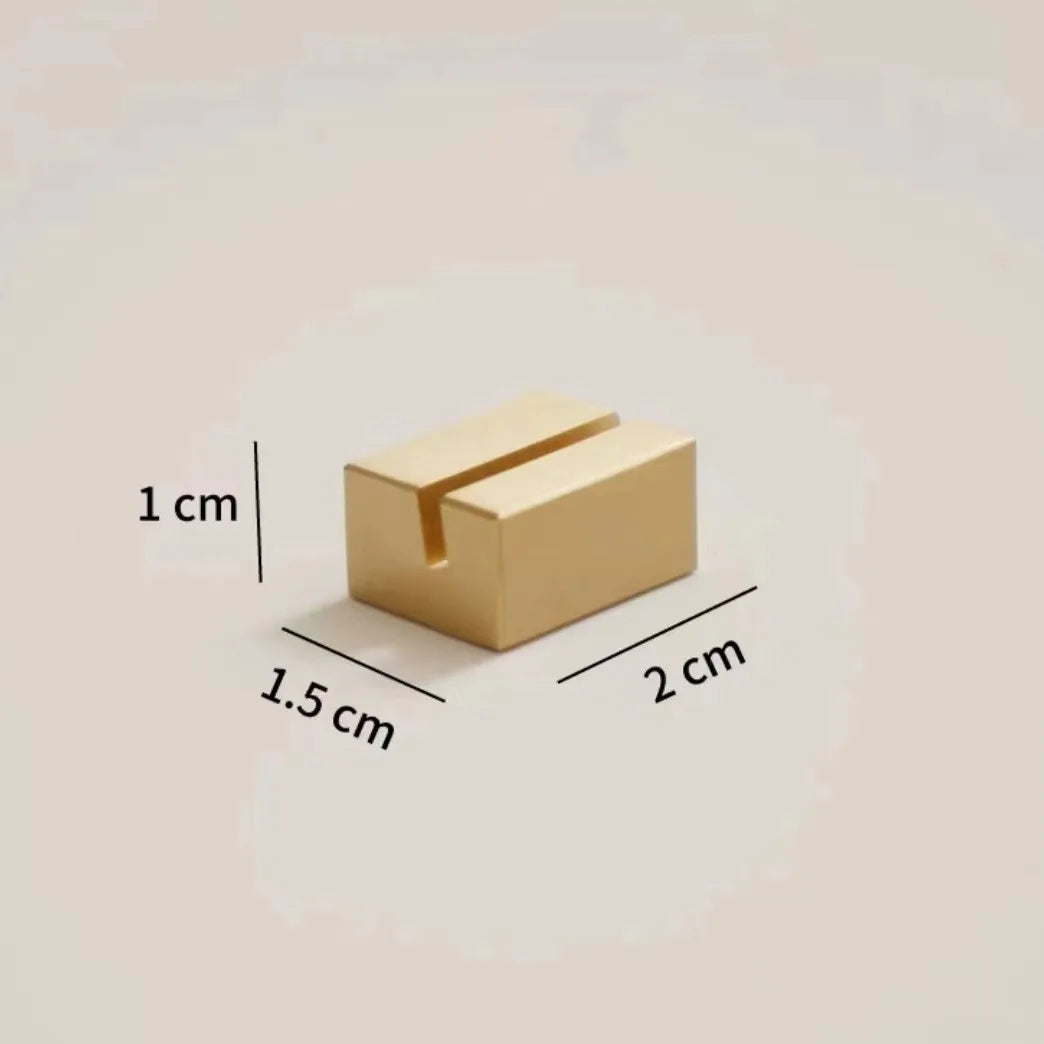 Mini Brass Card Display Stand Label Holder Price Holder Business Card Counter Card Photo Clip Stand Welding Table Number Sign