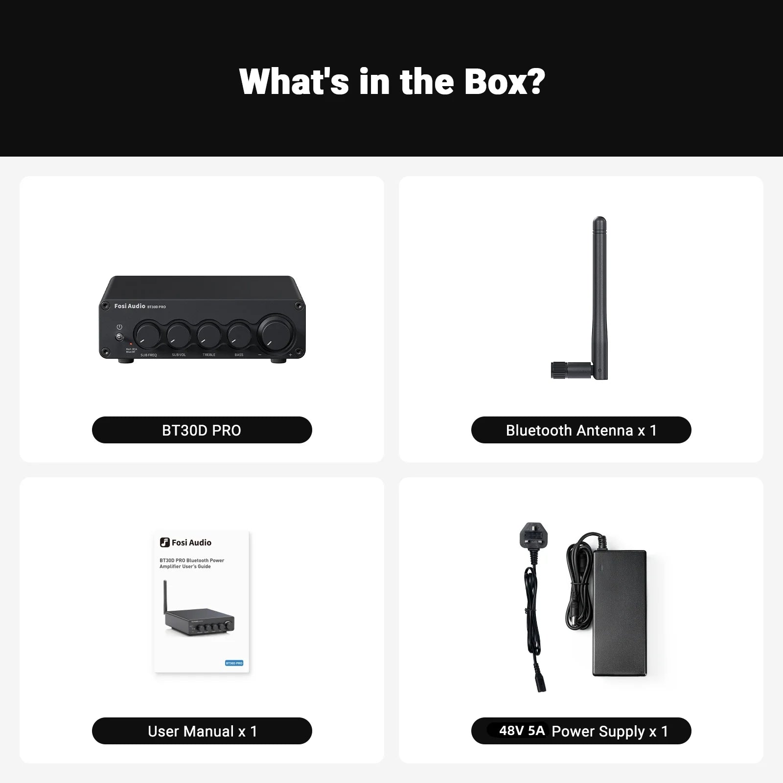 Fosi Audio BT30D PRO Bluetooth Sound Power Amplifier 2.1 Channel Amp Audio Reciver for Speaker Subwoofer 165Wx2 +350W