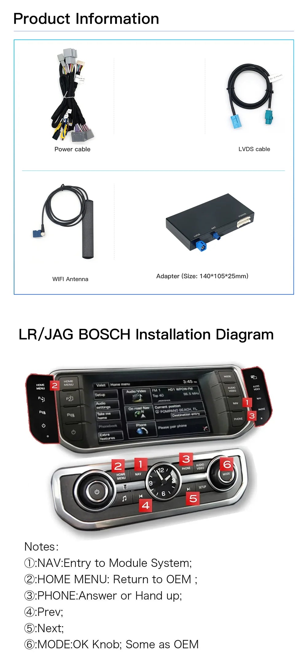 CARABC Wireless Carplay Android Auto For Land Rover Jaguar Discovery 4 Evoque Freelander 2 XE XF XJL Mirroring Decorder Box