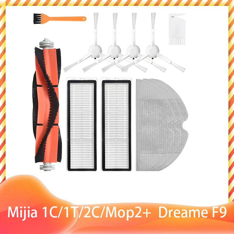 For Xiaomi Mijia 1C 1T 2C Mop 2 Pro + STYTJ01ZHM STYTJ03ZHM SKV4093GL SKV4073CN XMSTJQR2C Dreame F9 Filter Main Side Brush Mop