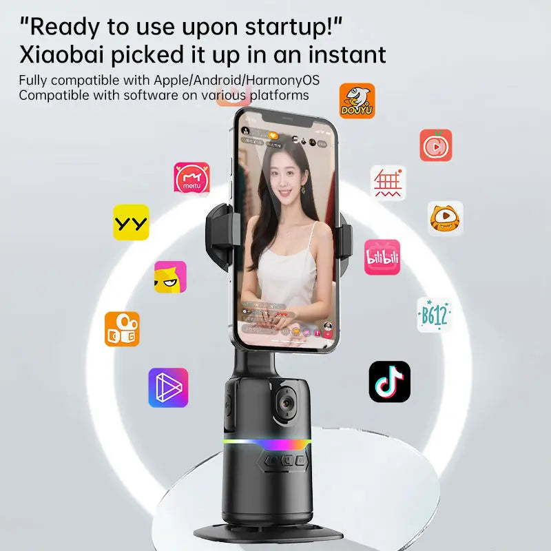 Auto Face Tracking Sensor Smart Remote Control 360 Degree Mobile Gimbal Stabilizer Phone Handheld Cooling Live-Streaming Device
