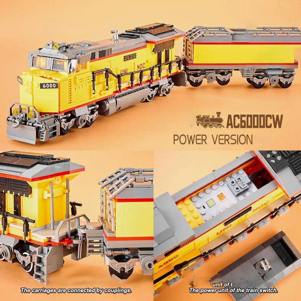 AC6000 Steam Locomotive Model Building Blocks - Kids' Educational Assembly Toy, Ideal Gift for Children!