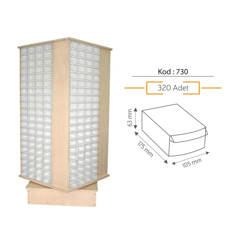 730-220 Revolving Drawer Cabinet with 320 Plastic Drawers Product Category Cabinet Organizers