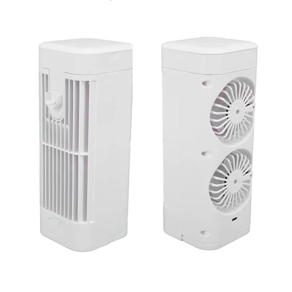 [GDL] PD-FC-05 Portable & Wearable Double Tower Fan with 3 Speeds Lamp & Cooler/Spray Cool Function