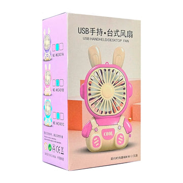 Mini Portable Rechargeable Fan Animal Ears Wearable Handheld Design 5V Three-Speed Options Variety Designs for Household Use