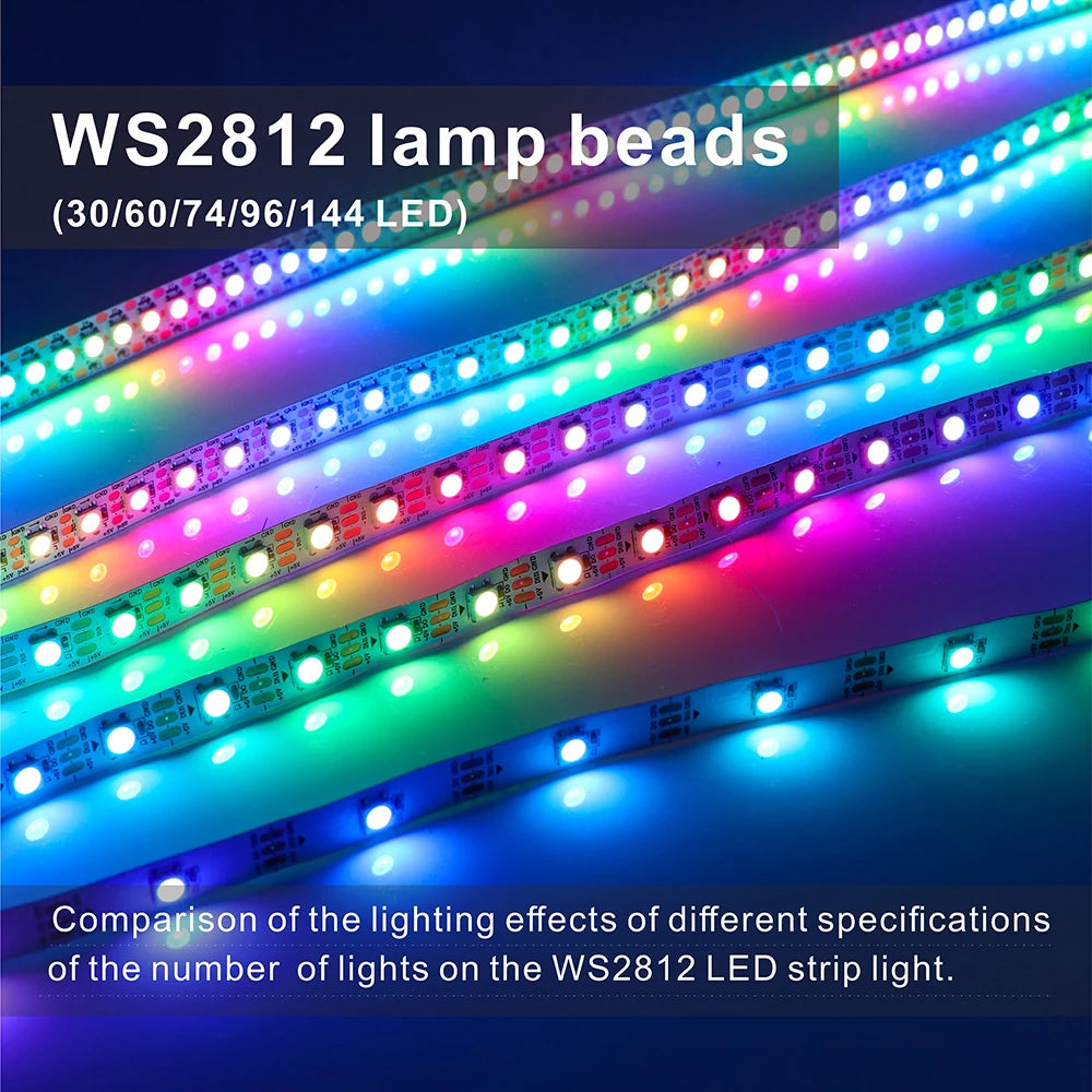 WS2812B WS2811 WS2815 WS2813 RGBIC LED Strip Lights 30/60/144 pixels per meter individually addressable smart  lights DC5V/12V