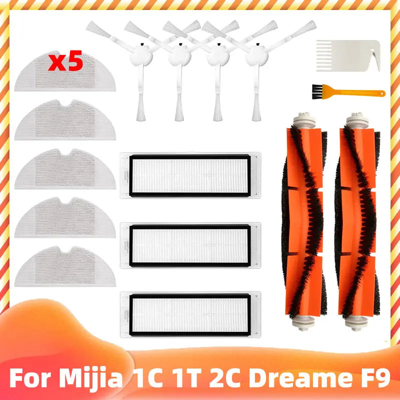 For Xiaomi Mijia 1C 1T 2C Mop 2 Pro + STYTJ01ZHM STYTJ03ZHM SKV4093GL SKV4073CN XMSTJQR2C Dreame F9 Filter Main Side Brush Mop