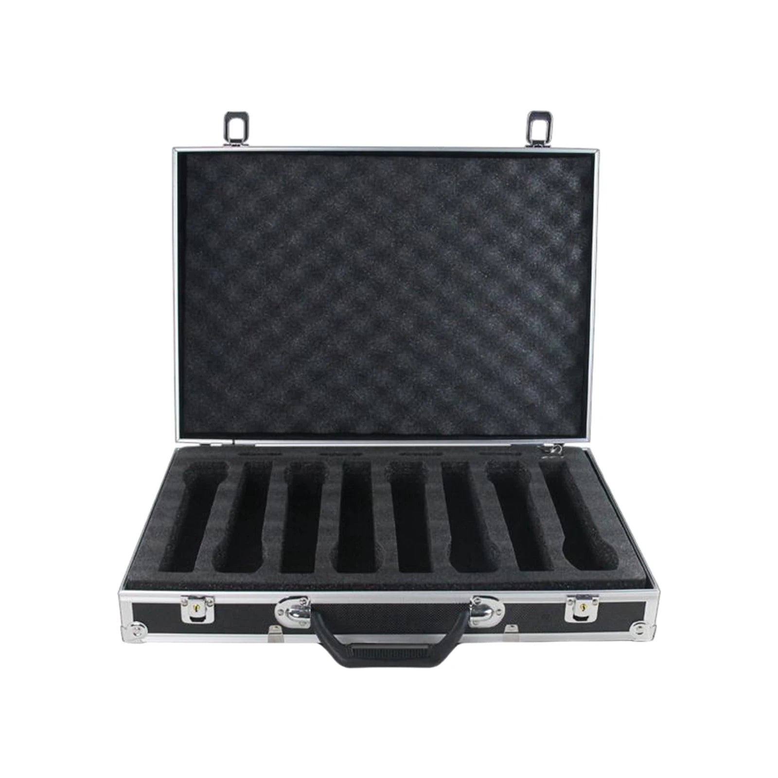 Microphone Case Studio with Sponge Lining Impact Resistant Instrument Box Singing Professional Hard Shell Mic Case for 4/8 Mics