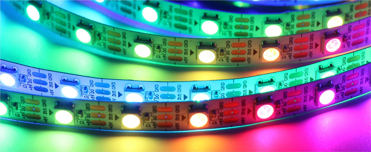 WS2812B WS2811 WS2815 WS2813 RGBIC LED Strip Lights 30/60/144 pixels per meter individually addressable smart  lights DC5V/12V