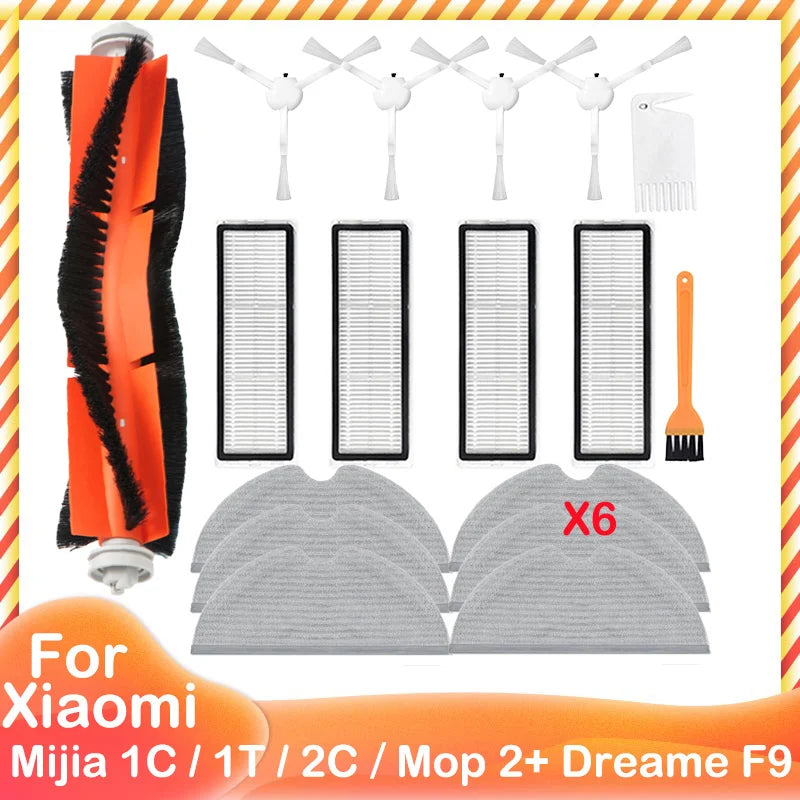 For Xiaomi Mijia 1C 1T 2C Mop 2 Pro + STYTJ01ZHM STYTJ03ZHM SKV4093GL SKV4073CN XMSTJQR2C Dreame F9 Filter Main Side Brush Mop