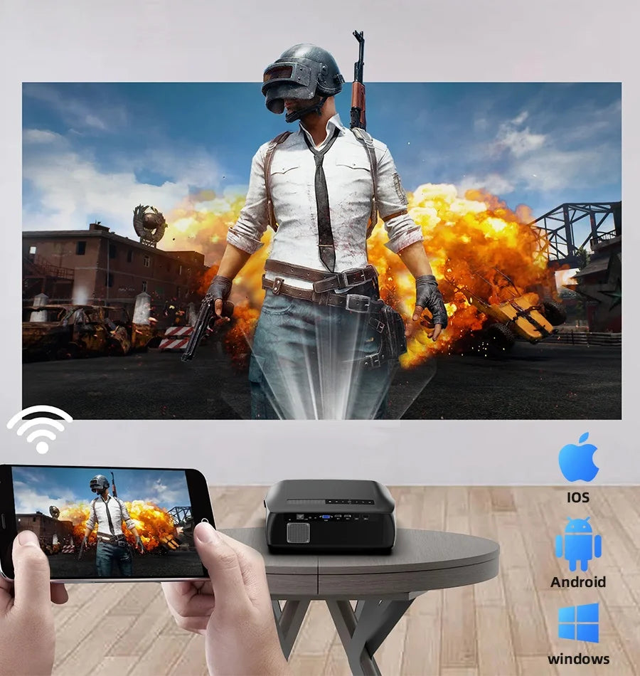 CAIWEI A10R Projector 4k Android for Home Full HD 1080P Auto Focus Wifi 6 3800 ANSI Smart TV Portable Beam projetores no brasil