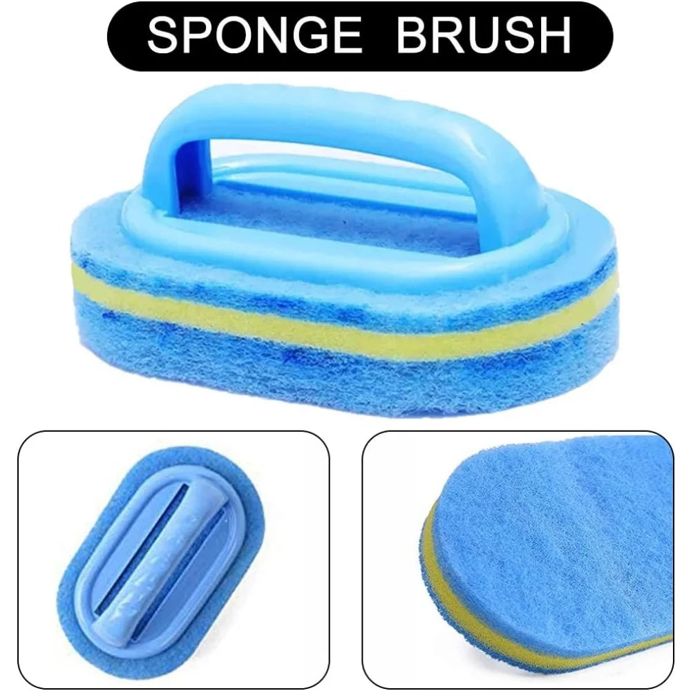 Cleaning Brush with Handle Kitchen Sponge Wipe Thickening Bathroom Tile Cleaning Sponge Household Stain Removal Clean Tools