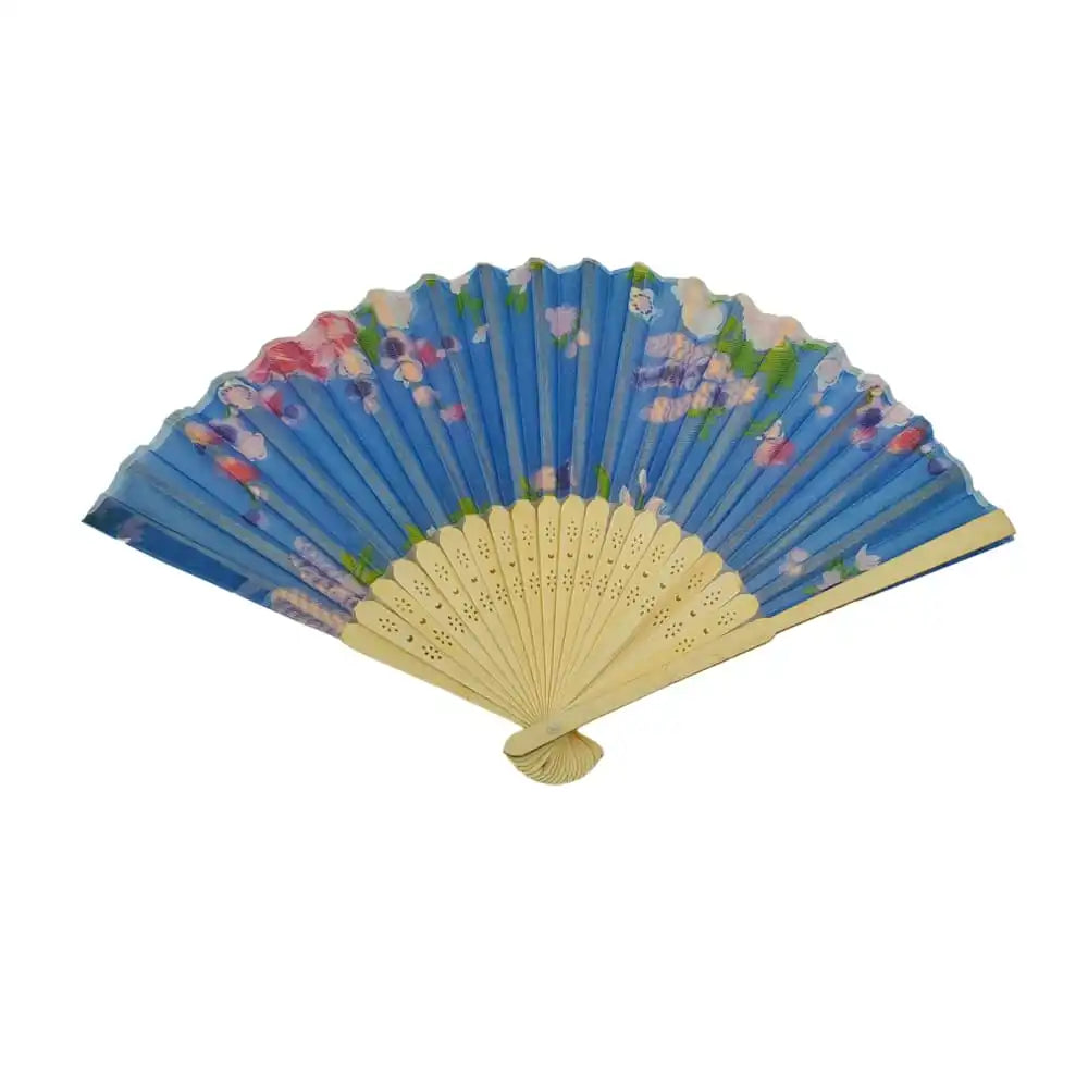 [GDL] 1pc Floral Print Wooden Fan with Variety of Colors Portable & Wearable BT-1250 SAN-79