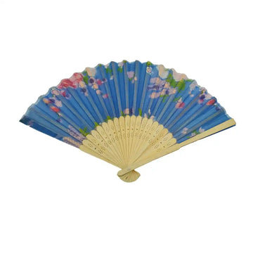 [GDL] 1pc Floral Print Wooden Fan with Variety of Colors Portable & Wearable BT-1250 SAN-79