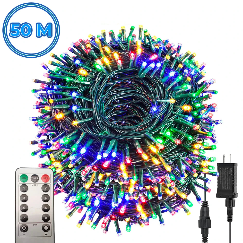 500 RGB LED Decorative Lighting 50 Meters Long with Multicolored Lights