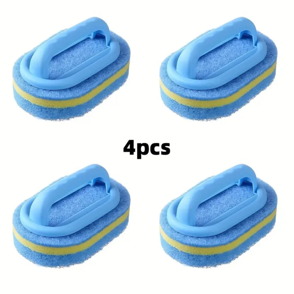 Cleaning Brush with Handle Kitchen Sponge Wipe Thickening Bathroom Tile Cleaning Sponge Household Stain Removal Clean Tools